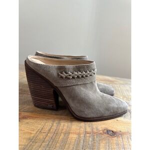 Sam Edelman Alison Western Suede Braided Evereve Heel Mules Taupe Size 8